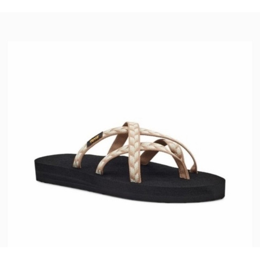 NEW Teva Women's Olowahu Sandals 6 Retro Geometric Neutral Slip On Strappy